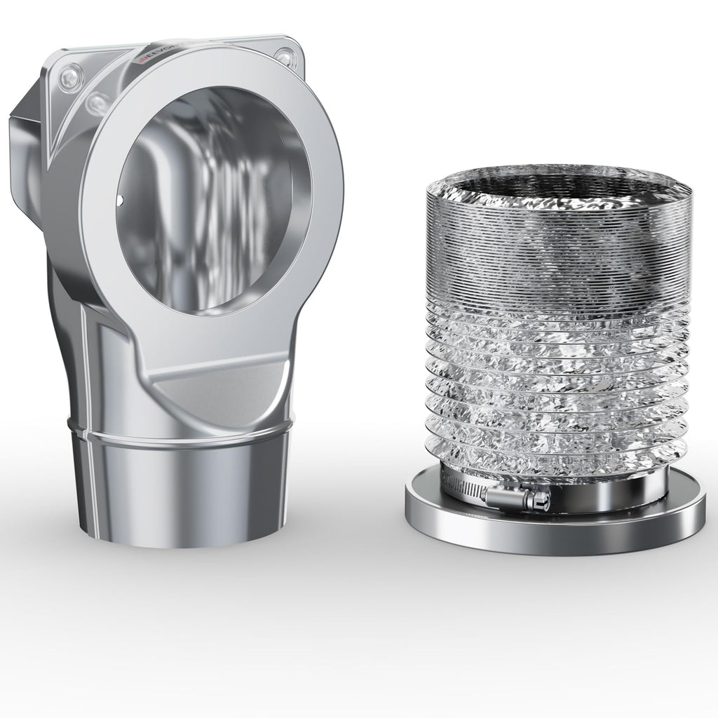 Magnetic Dryer Vent Coupling DV90 Airtight Seal Dryer Vent Connector Kit Easy to Clean Quick Connector Including a 2.6ft 4" Duct and two Clamps