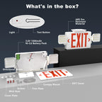 2 Pack LED Exit Sign with Emergency Lights,UL 924,Battery Backup