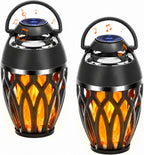 2 Pack Bluetooth Speakers Outdoor, Flame Effect Light, Gifts for Men Women