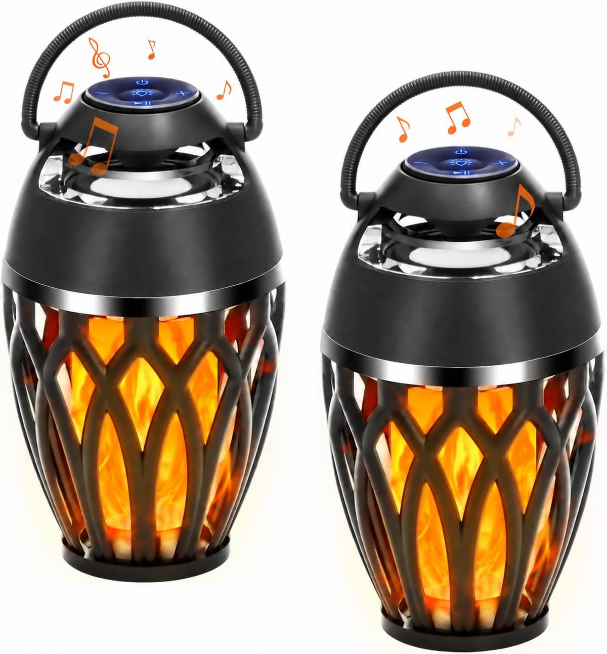 2 Pack Bluetooth Speakers Outdoor, Flame Effect Light, Gifts for Men Women