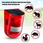 Qualirey 2 Pack Solar Motion Sensor Alarm 129db Outdoor Strobe Light,Red