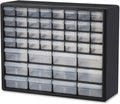 Akro-Mils 44-Drawer Plastic Storage Cabinet, 20"W x 6"D x 16"H, Black