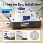 Aquastrong 115V 70GPH HVAC Condensate Pump, AC Condensate Remove Pump with Automatic Safety Switch & & 19.7ft Tubing for Air Conditioner, Furnace