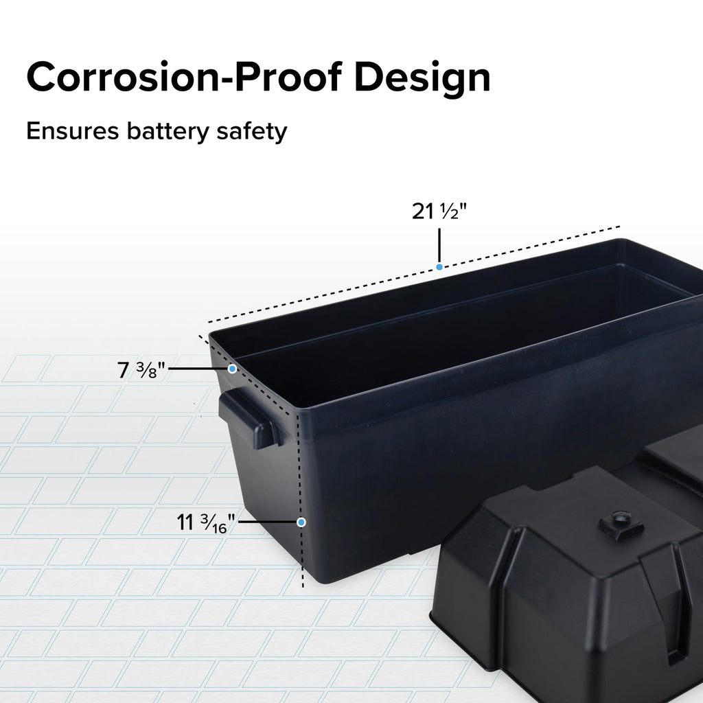 Camco Double Battery Box - Safely Store RV (& More) Batteries - USA Made