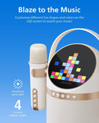 PHILIPS S2508 Portable Karaoke Machine,Party Bluetooth Speaker with 2 Karaoke Microphones,7 H Battery,Multi-Colored Light Modes with Display Screen,6