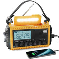 Emergency Radio, 5000mAh/18500mWh Weather Radio, Solar Hand Crank Radio with AM/FM/SW/NOAA Alert, Cell Phone Charger, Headphone Jack, Flashlight and