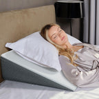 Kolbs Bed Wedge Pillow for Sleep Apnea, FSA Eligible Acid Reflux, and Back Pain Relief, with Chic Jacquard Cover - Headboard Wedges for Sleeping