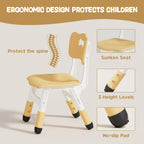 Adjustable Toddler Table and Chair Set, 31.5" L x 23.6" W Beige