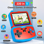 Portable Video Game Console for Kids, 220 Built-in Classic Retro Games, Handheld Plug & Play Player with 3.5'' IPS Screen, Rechargeable Travel Toy