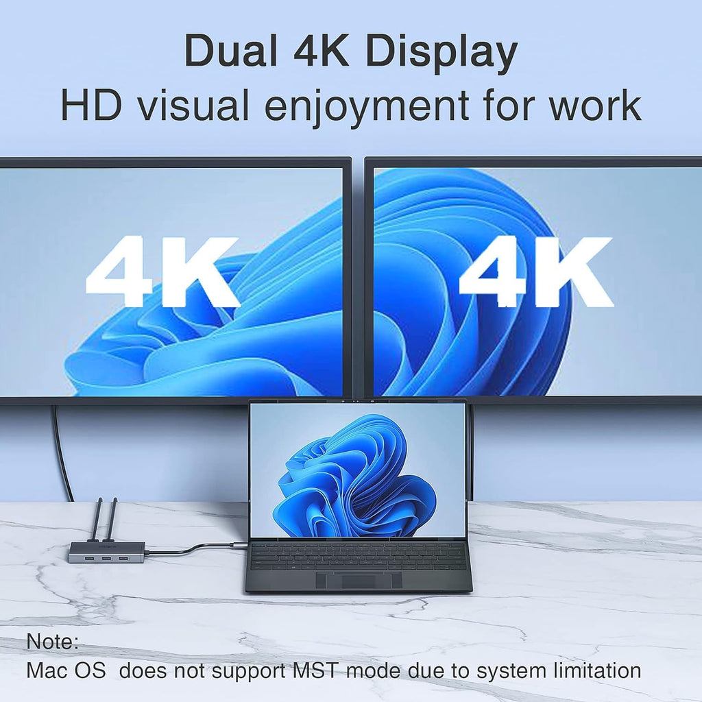 USB C Docking Station Dual Monitor for HP,Laptop Docking Station 3 Monitors