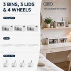 OlarHike 23QT Storage Bins with Lids for Closet, Office, Room, 3 Pack
