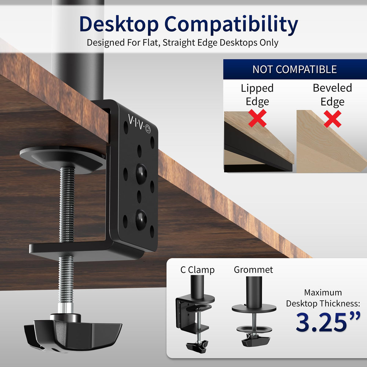 VIVO Single 13 to 38 inch Ultrawide Monitor Arm Desk Mount, Regular Screens up to 32 inches, 22 lbs capacity, Fully Adjustable Stand with C-Clamp and
