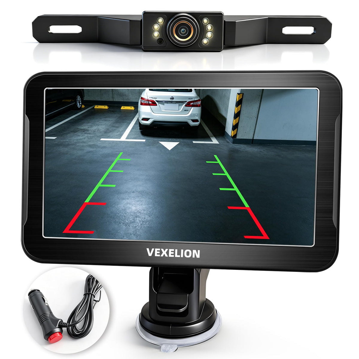 2K Backup Camera Kit, 7 Inch Monitor, Wired Zero-Lag, Night Vision