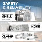 Magnetic Dryer Vent Coupling DV90 Airtight Seal Dryer Vent Connector Kit Easy to Clean Quick Connector Including a 2.6ft 4" Duct and two Clamps