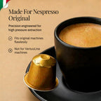 Organic USDA Café Romano Coffee Aluminum Espresso Pods For Nespresso Original Machine 100 Pack Italian Espresso Coffee (Variety pack)