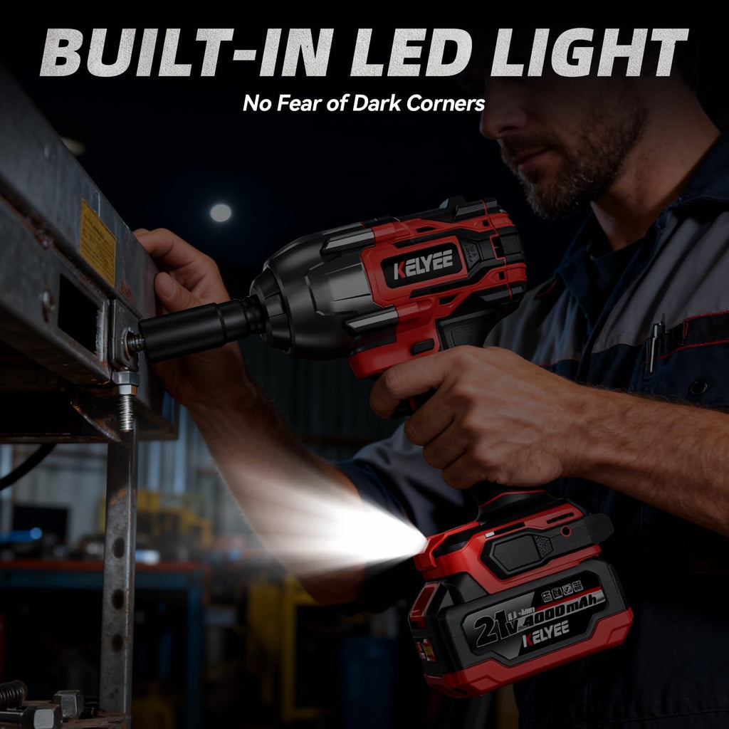 1/2" Cordless Impact Wrench 1107Ft-lbs(1500N.m) with 21V 2 Battery
