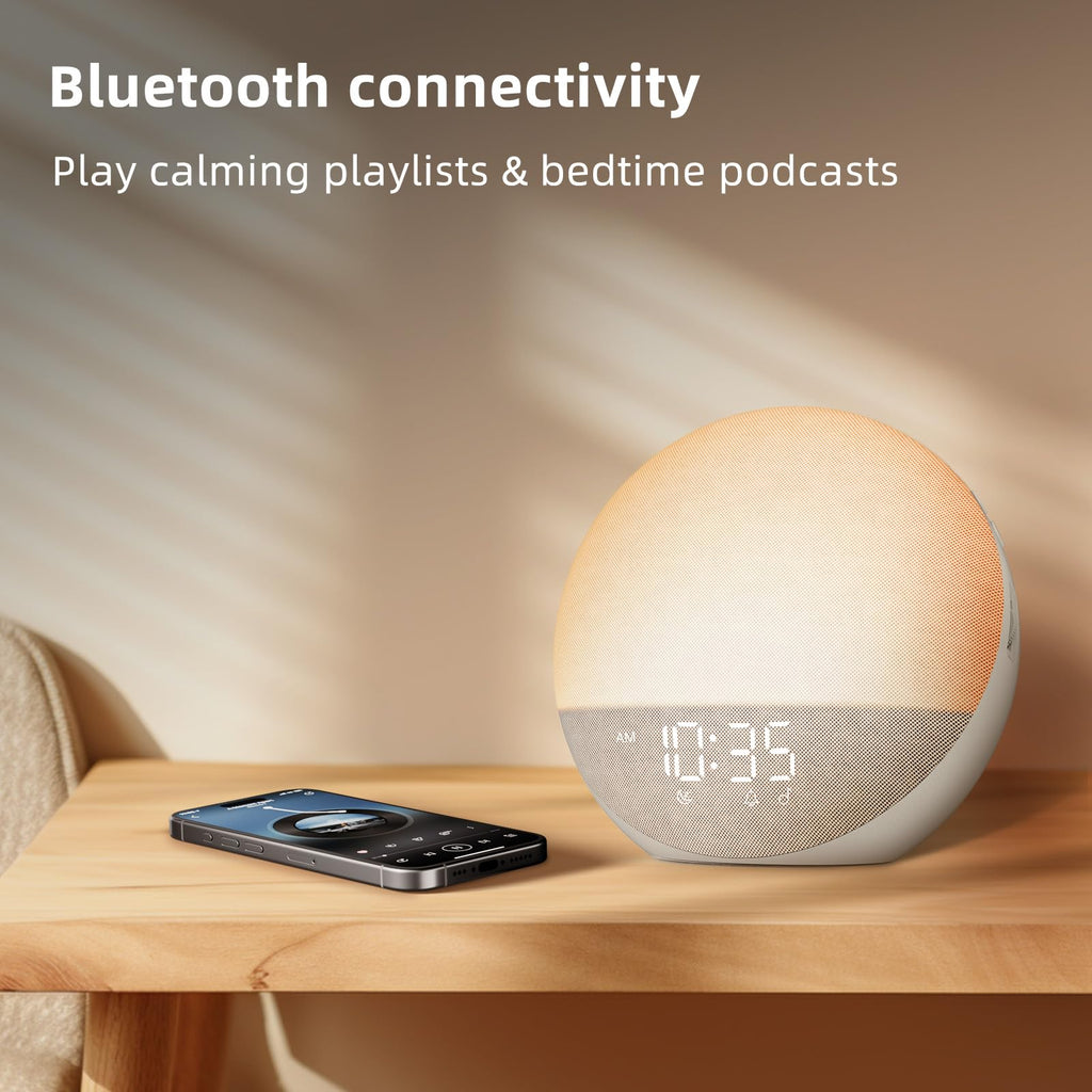Odokee Sunrise Alarm Clock White Noise Machine: Natural Wake Up Light