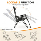 NEWBULIG Zero Gravity Chairs Set of 2, Folding Lounge Recliner Chair