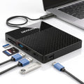 1TB External Hard Drive, USB C & USB 3.0 Multiport Hub+ SD/TF Card Reader 7-in-1 All in One, Docking Station, Multi-Function HDD for Windows, Mac