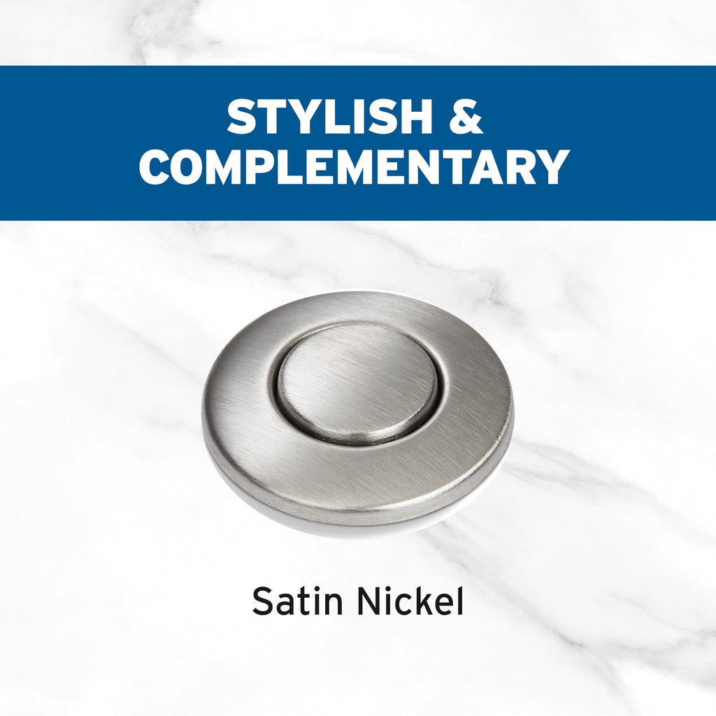 InSinkErator Garbage Disposal Air Switch Kit, Dual Outlet Sink Top Switch Button for All InSinkErator Food Waste Disposer Models, Satin Nickel STS