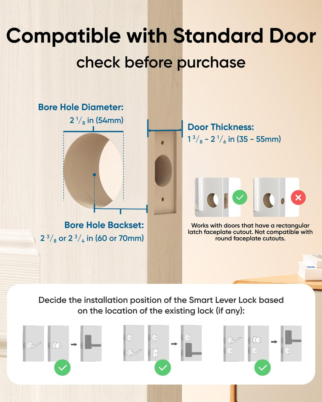 eufy Security Smart Lock C33, Keypad Door Lock with Handle, Built-in Wi-Fi