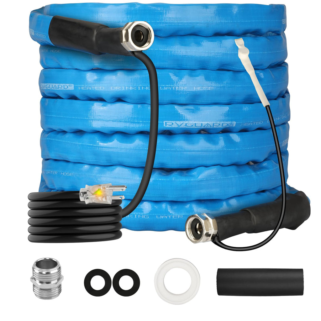 RVGUARD Heated Water Hose 25FT, -20 ℉ Freeze Protection for RV/Home/Garden