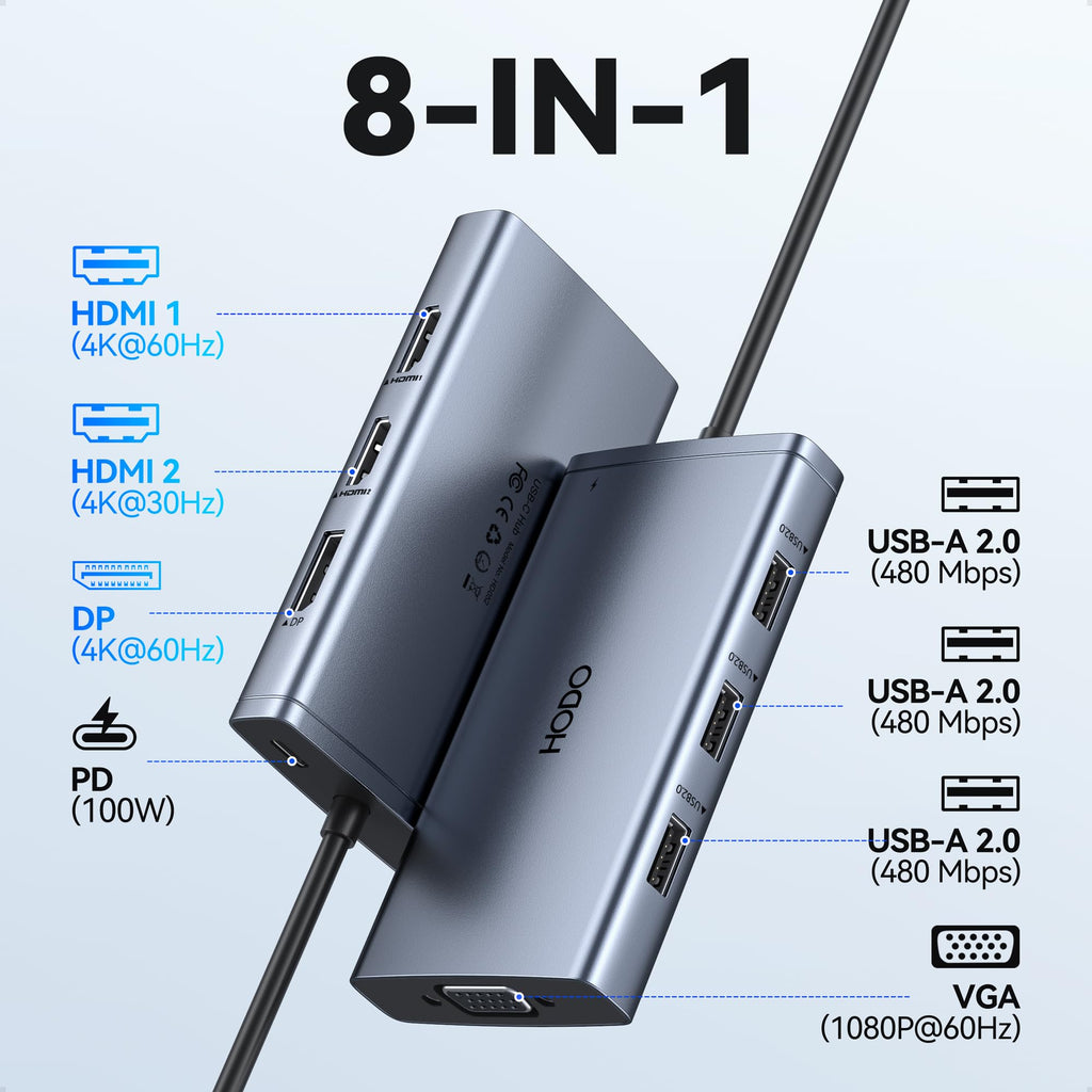 USB C Docking Station Dual Monitor for HP,Laptop Docking Station 3 Monitors