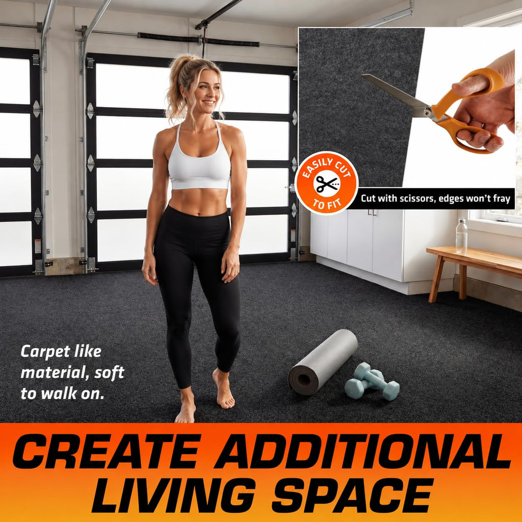 Armor All Garage Floor Mat 17' x 7'4", Waterproof Garage Flooring, USA Made