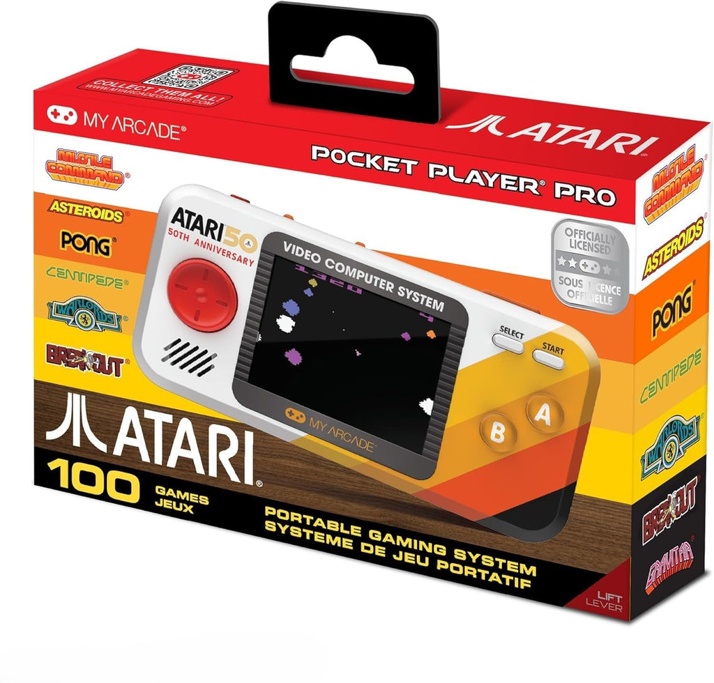 My Arcade Atari Pocket Player-Console preloaded with 100 Games, 2.8" Screen