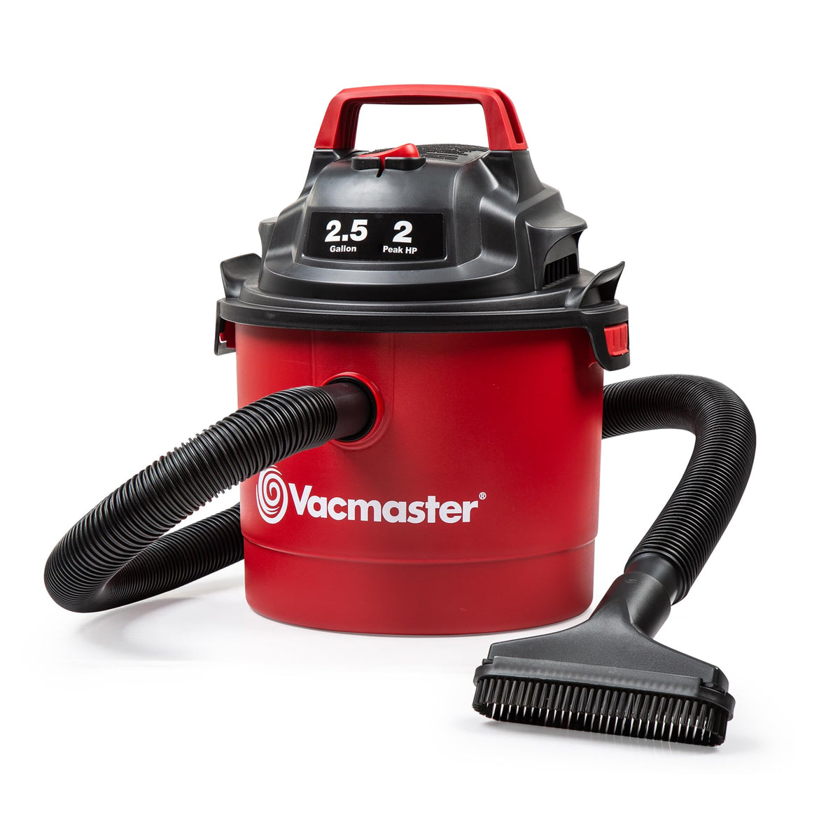 Vacmaster VOM205P 1101 2.5-Gal 2 Peak HP Wall Mount Wet/Dry Vacuum Red