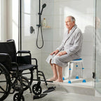 Vaunn Medical Tool-Free Assembly Adjustable Swivel Shower Stool Seat Bench SPA Stool with Anti-Slip Rubber Tips for Safety and Stability