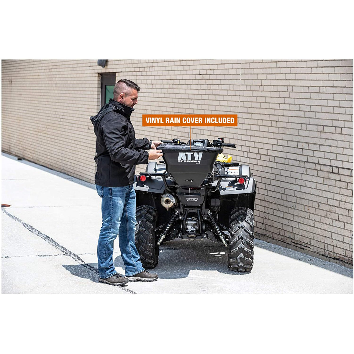 Buyers Products ATVS100 100 lb ATV Rear Rack Mount Broadcast Spreader