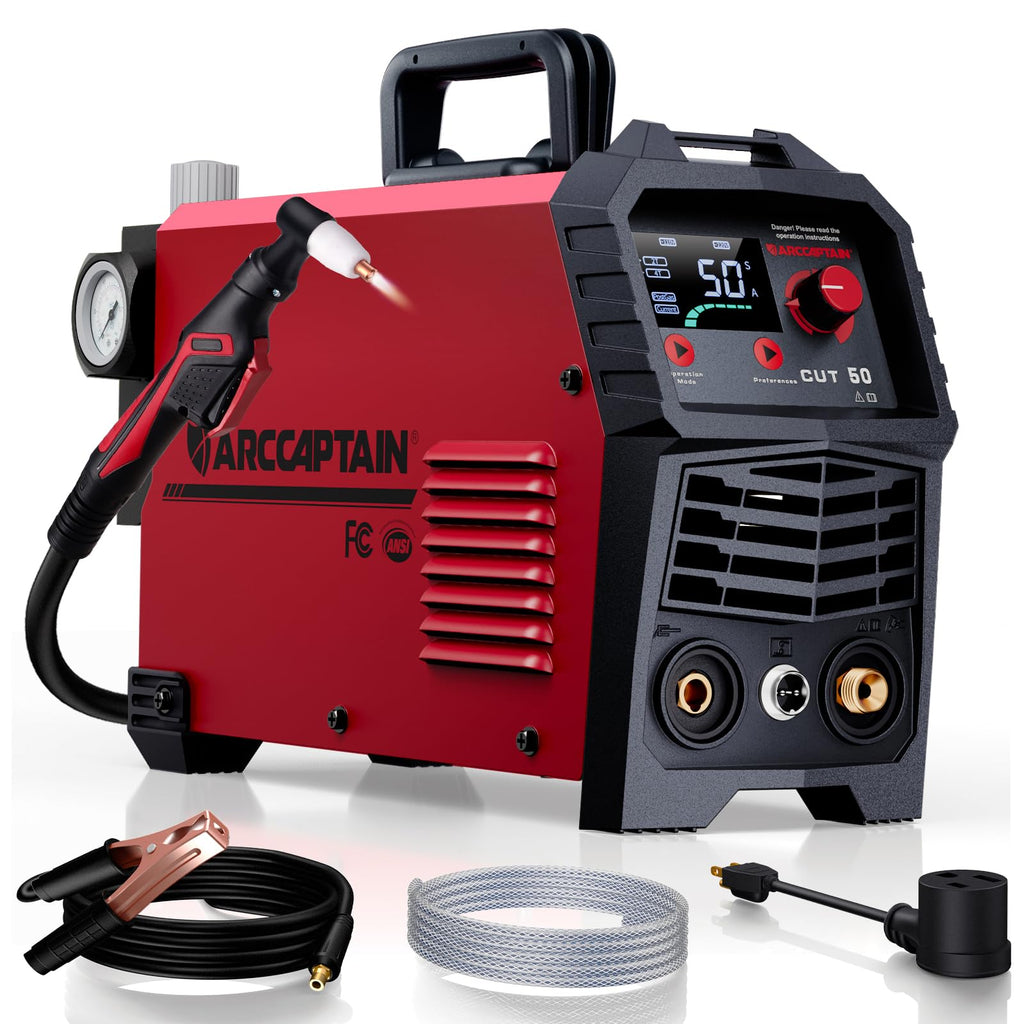 ARCCAPTAIN 50A Plasma Cutter Machine, 110V/220V Dual Voltage, 2/3" Max Cut