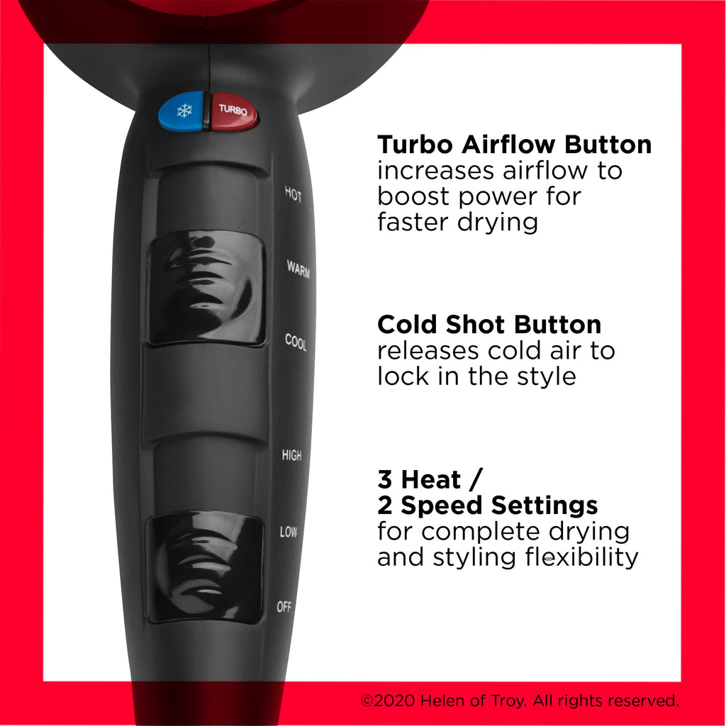 REVLON Turbo Hair Dryer | 1875 Watts of Maximum Shine, Fast Dry (Silver)