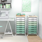 Rolling Cart with Drawers,Craft Organizers and Storage, Green