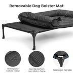 Veehoo Outdoor Elevated Dog Bed with Waterproof Bolster Cushion, Cooling
