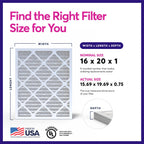 BNX TruFilter 16x20x1 Air Filter MERV 8 Dust, Pet & Allergy Defense 6-Pack