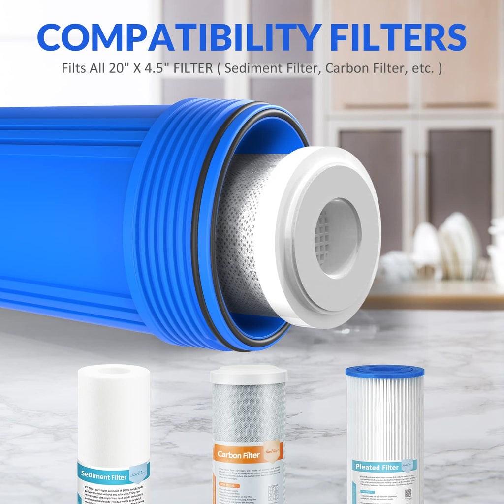 SimPure DB20P 20" *4.5" Whole House Sediment Water Filter Housing