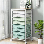 Rolling Cart with Drawers,Craft Organizers and Storage, Green