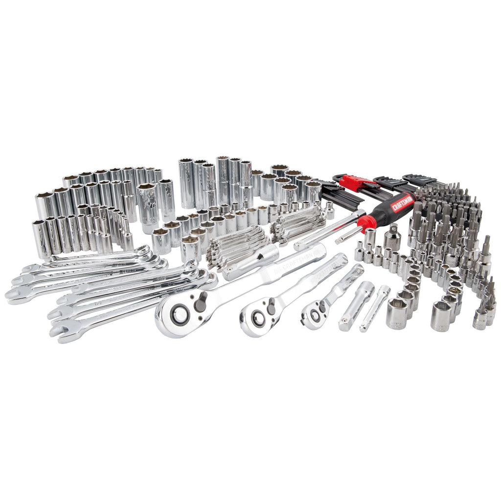 CRAFTSMAN 230 Pcs Mechanics Tool Set, Socket Wrench Set, Car Tool Kit with VERSASTACK Toolbox, SAE and Metric,1/4 in, 3/8 in, and 1/2 Drive, Short