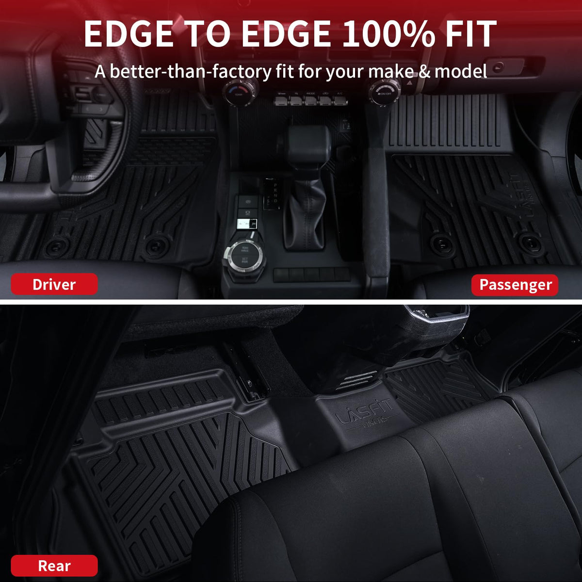 LASFIT Floor Mats for Toyota Tacoma 2024 2025 2026 Double Cab Auto Tran Gas