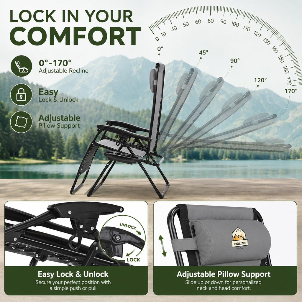 Oversized Zero Gravity Chair, 400-lb Capacity Recliner