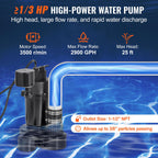 VEVOR Utility Sink Pump, 1/3 HP, 120-Volt, 2900 GPH Flow, 25 ft Head, Under-Sink Sump Pump System with 6 Gallon Basin, for Automatic Utility/Laundry