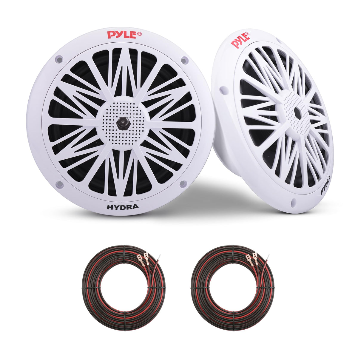 Pyle 6.5 Inch Dual Marine Speakers - 2 Way Water Resistant Outdoor Audio Stereo Sound System with 200 Watt Peak Power, Poly Carbon Cone and Butyl