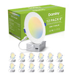 DAMINY 12 Pack 6 Inch LED Recessed Lighting, Canless Wafer Downlight