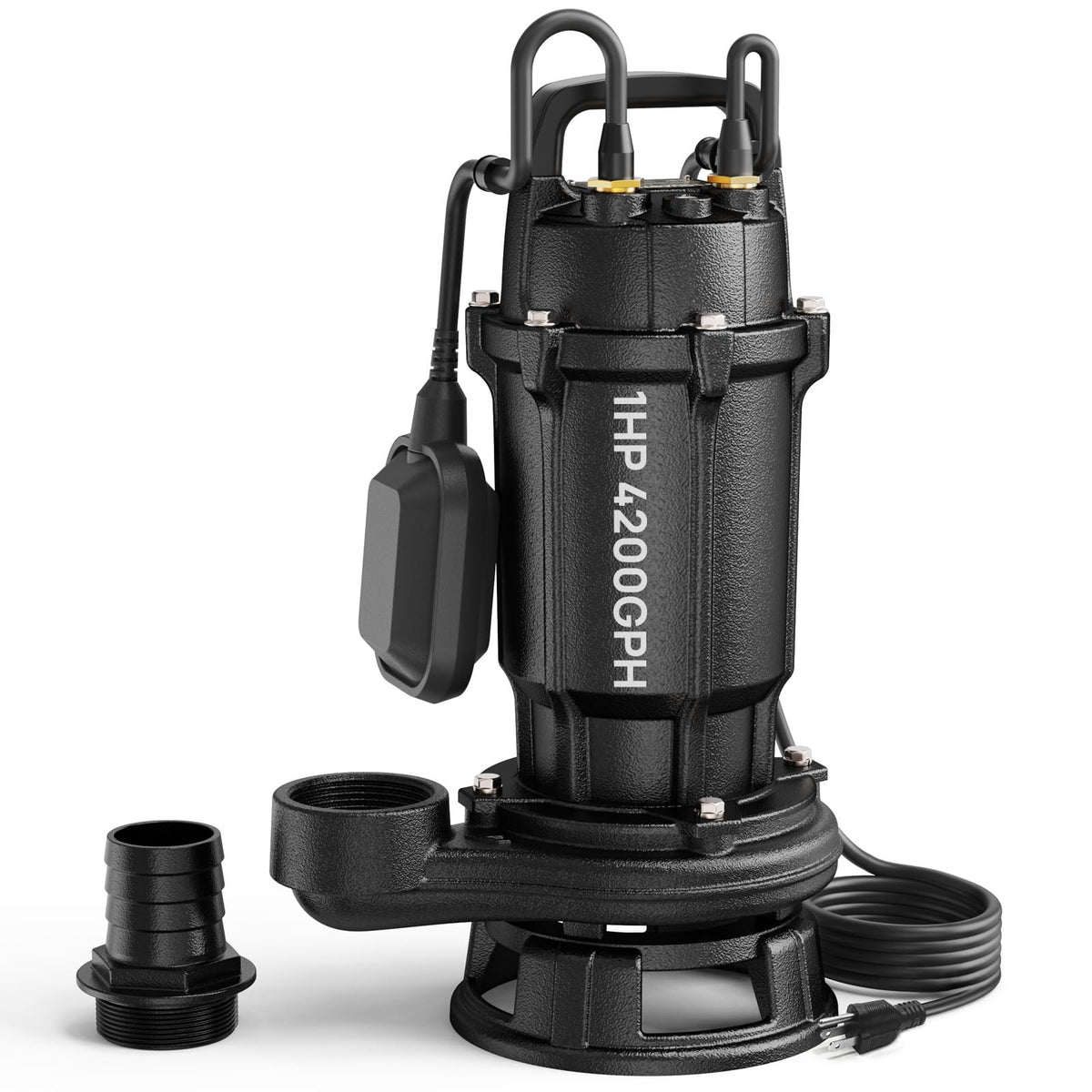 Aquastrong 1 HP Sewage Grinder Pump, 115V 4200 GPH Sewage/Effluent Pump