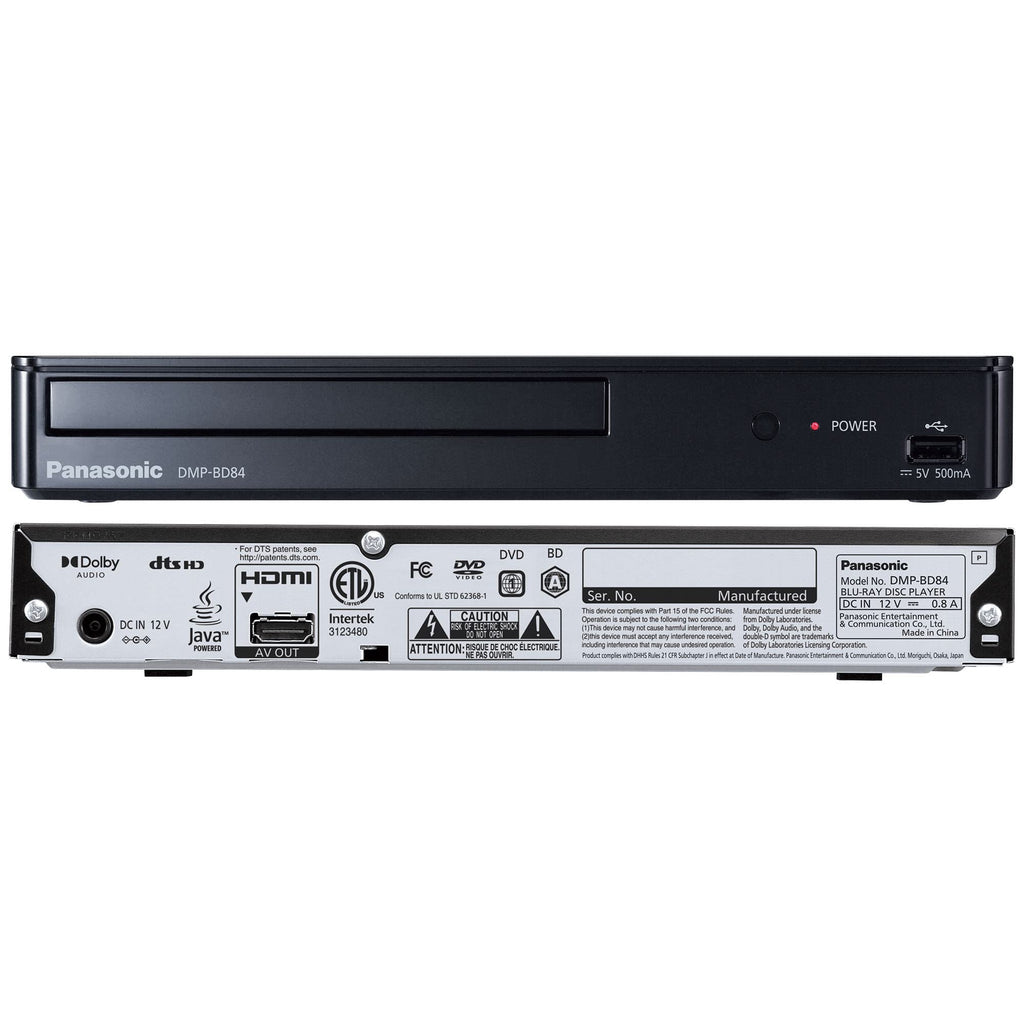 Panasonic Blu-Ray Player with Full HD Picture Quality and Hi-Res Dolby Digital Sound, DMP-BD84P-K Blu Ray DVD Player, Black
