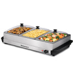 Elite Gourmet 7.5 Qt Triple Buffet Server & Food Warmer, 3 x 2.5 Qt Trays