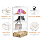 6 Pack Clear Storage Bins with Lids, 19 Qt Closet Organizers and Storage