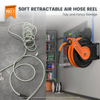 Giraffe Tools Retractable Air Hose Reel 50ft with Swivel Bracket 3/8"